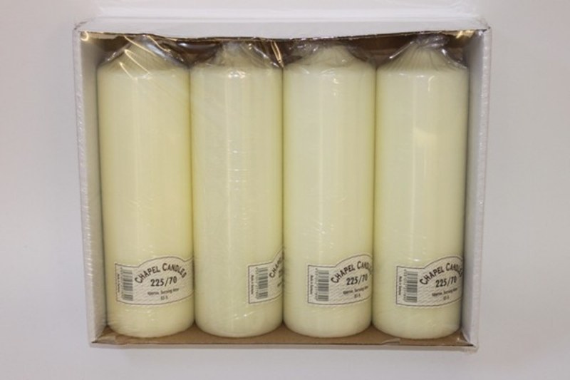 Picture of 4 Ivory church candles, 225mm/70mm